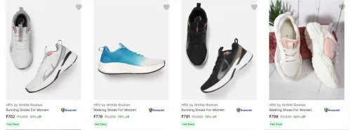 Image of Hrx By Hrithik Roshan Women's Sports Shoes upto 81% Discount