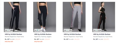 Image of Hrx By Hrithik Roshan Women's Track Pants upto 80% Discount