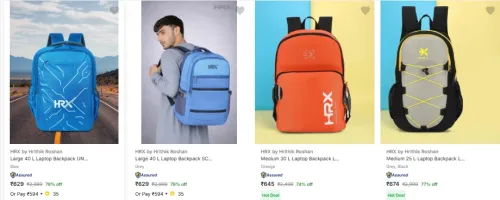 Image of Hrx By Hrithik Roshan Laptop Bags upto 84% Discount