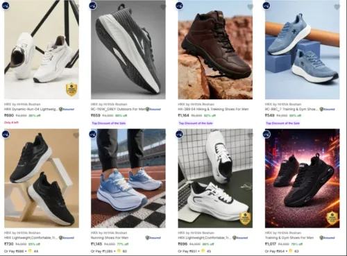 Image of HRX by Hrithik Roshan Men’s Sports Shoes at minimum 74% Discount