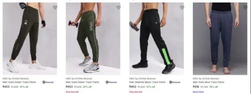 Image of Hrx By Hrithik Roshan Men's Track Pants upto 76% Discount