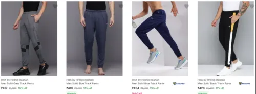 Image of Hrx By Hrithik Roshan Men's Track Pants upto 76% Discount