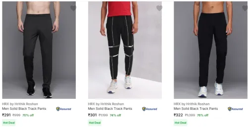 Image of Hrx By Hrithik Roshan Men's Track Pants upto 76% Discount