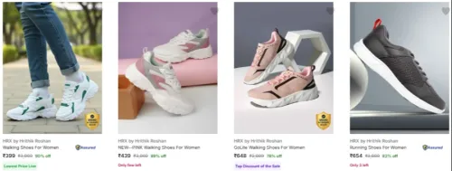 Image of Hrx By Hrithik Roshan Women's Sports Shoes upto 90% Discount