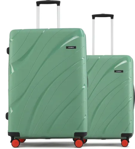 Image of HRX by Hrithik Roshan Hard Body Green Luggage Set