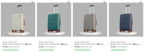 Image of HRX by Hrithik Roshan Medium Size Suitcases upto 85% Discount