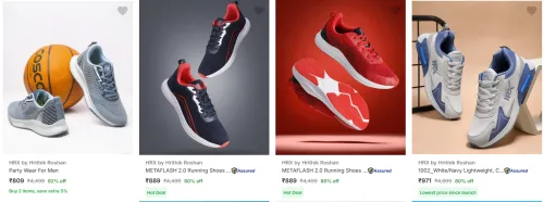 Image of Hrx By Hrithik Roshan Men’s Shoes at minimum 73% Discount