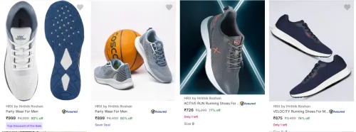 Image of Hrx By Hrithik Roshan Men’s Sports Shoes at minimum 70% Discount