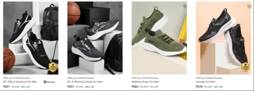 Image of Hrx By Hrithik Roshan Men’s Sports Shoes upto 86% Discount