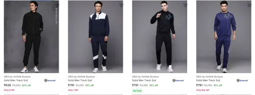 Image of Hrx By Hrithik Roshan Men's Tracksuits at minimum 72% Discount