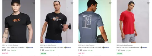 Image of Hrx By Hrithik Roshan Men's T-Shirts at minimum 70% Discount