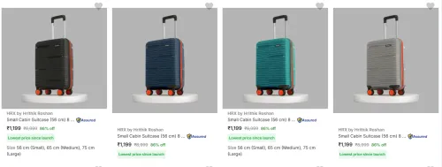 Image of HRX by Hrithik Roshan Small Size Suitcases upto 86% Discount