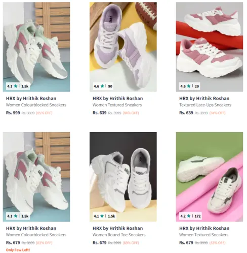 Image of HRX by Hrithik Roshan Women's Shoes @ Minimum 80% Discount