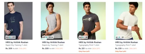 Image of HRXmens training tshirt at starting ₹209