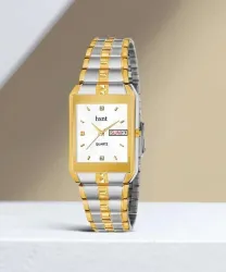 hsnt Premium Two-Tone Metal Bracelet Analog Watch - For Men HT-9151