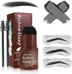 Huda Girl Beauty 2in1 Hairline & Eyebrow Filler for Women - Eye Brow Shaper/Stamp kit 5 g (Black)