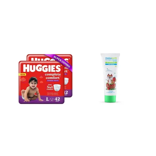 Image of Huggies Comfort Wonder Pants, Mamaearth Kids Toothpaste, Po2