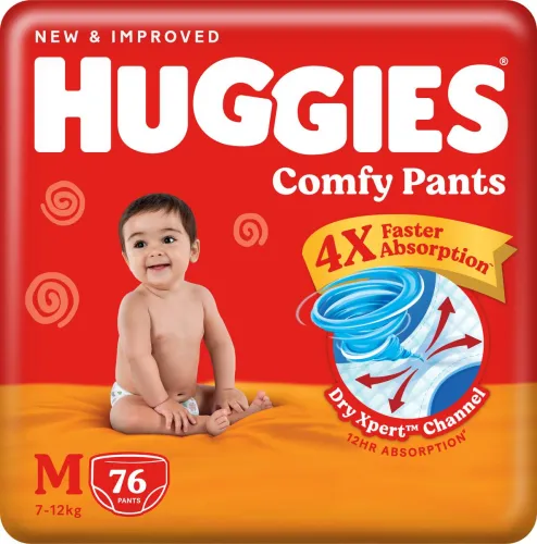 Image of Huggies Comfy Baby Diaper Pants M  (76 Pieces)
