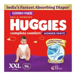 Huggies Complete Comfort Diapers – XXL, Pack of 96