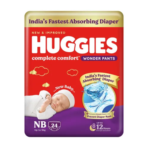 Image of Huggies Complete Comfort Wonder Pant Diapers - New Born (24 Pieces)