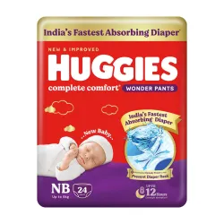 Huggies Complete Comfort Wonder Pant Diapers - New Born (24 Pieces)