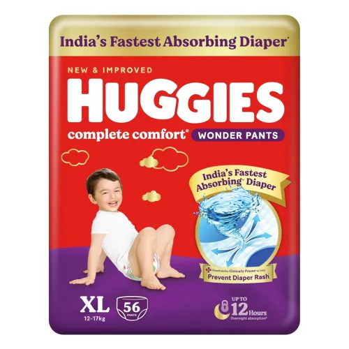 Image of Huggies Complete Comfort Wonder Pants Diapers Extra Large Size, 56 Count