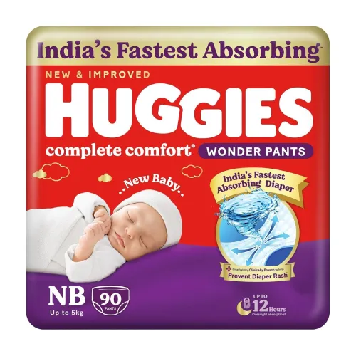 Image of Huggies Complete Comfort Wonder Pants Size (NB/XS), 90 Coun