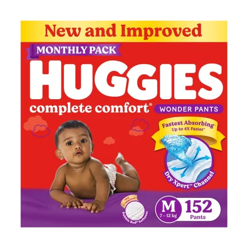 Image of Huggies Complete Comfort Wonder Pants Diapers M Size, 152 Count