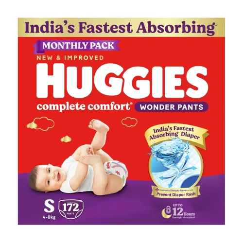 Image of Huggies Complete Comfort Wonder Pants Size (S) 172 Count (Pack of 2)