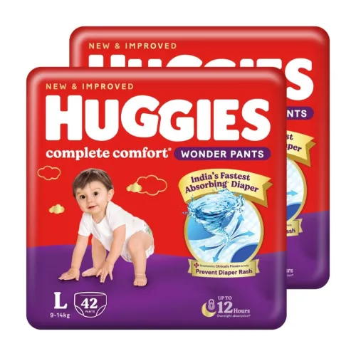 Image of Huggies Complete Comfort Wonder Pants | Pant Style Baby Diapers Large Size (L)