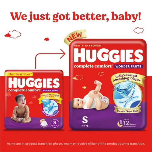 Image of Huggies Complete Comfort Wonder Pants S Size, 112 Count