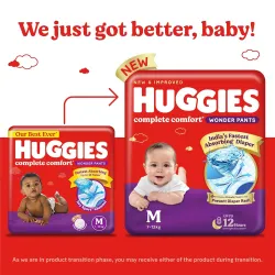 Huggies Complete Comfort Wonder Pants | Pant Style Baby Diapers M Size 100 Count Po2