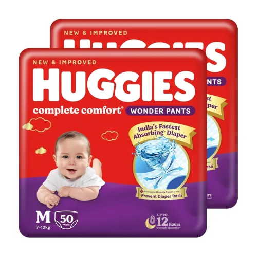 Image of Huggies Complete Comfort Wonder Pants (50 Count, Pack of 2) Medium Size (M), 100 Count