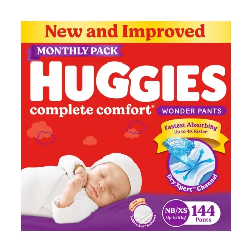 Image of Huggies Complete Comfort Wonder Pants Newborn Size Diapers 90 Count