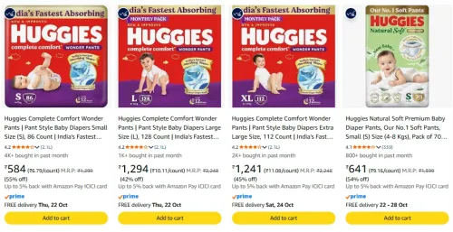 Image of HUGGIES Diaper Pants upto 55% Discount