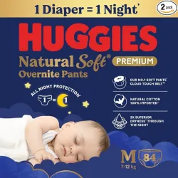 Huggies Natural Soft Overnite Diaper Pants , 42 count