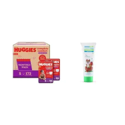 Huggies Complete Comfort Wonder Pants, Small (S) Combo Pack of 2, 86 count Per Pack, (172 count) & Mamaearth 100% Natura