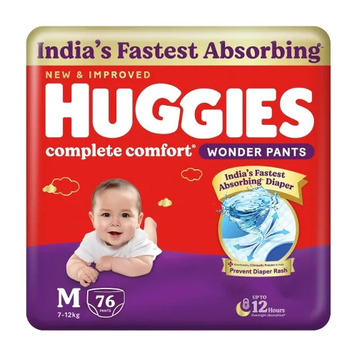 Image of Huggies Complete Comfort Wonder Pants Diapers Medium Size 76 Count