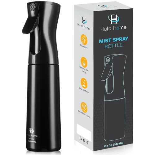 Image of Hula Home Continuous Spray Bottle (10.1oz/300ml) Empty f falkiya Fine Plastic Water Mist Sprayer – For Hairstyling, Clea