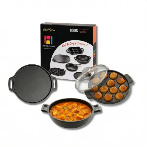 Image of Human Hydro 3-Piece Cast Iron Cookware Set