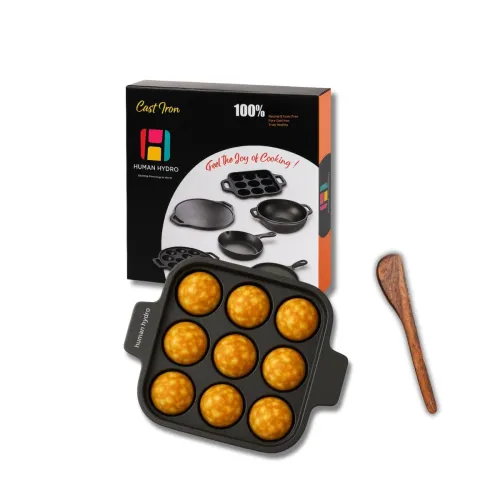 Image of Human Hydro Cast Iron Paniyaram Pan 9 Pit