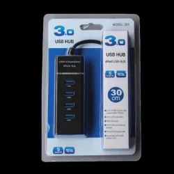 HumBiG ™3.0 Portable Mini-Hub USB Hub (Black) 4 Port USB HUB SuperSpeed 3.0 Portable Pendrive, Mouse, Keyboards, Camera, Mobile, Tablet, PC, Laptop, TV Etc (Black) USB Charger (Black)