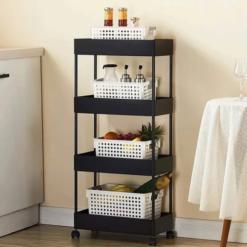 Image of HUMBLE KART 4-Compartment Plastic Desk Organizer Black