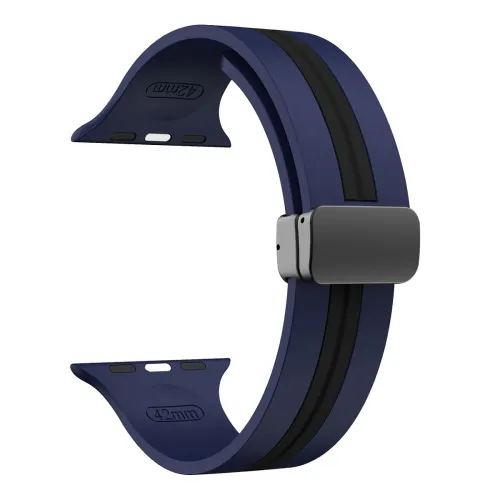 Image of HUMBLE Magnetic Silicone Watch Strap Blue Black