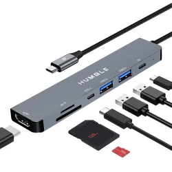 Humble® USB Type-C Hub Dock, 7 in 1 HDCP Aluminium Adapter with 4K HDMI
