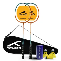 Hundred Powertek Ultra X Badminton Set | 2 Rackets + 3 Shuttlecocks