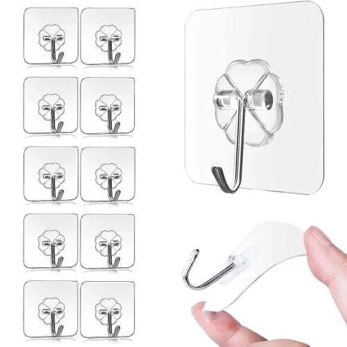 Image of HURRYSHOPPY 10 Pcs Wall Sticker Hooks for Walls