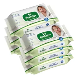 Hushabye Premium Milk Baby Wipes ,432 pcs (pack of 6)