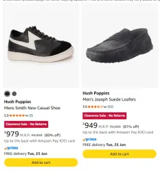 Hush Puppies mens footwear at minimum 80% Discount