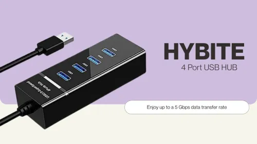 Image of Hybite 4 Port USB HUB SuperSpeed 3.0 Portable Mini-Hub For Pendrive For Keyboards Camera